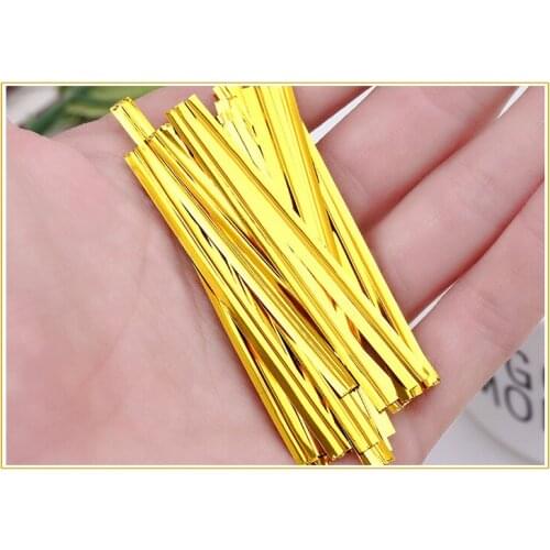 800Pcs/Pack New Wire Metallic Twist Ties For Cello Candy Cookie Cake Bag Wedding Party Birthday Decoration Supplies June 12