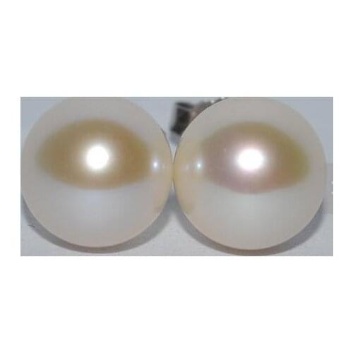 New Arrival Favorite Pearl Jewelry 9mm White Round Genuine Freshwater Pearl Silver Stud Earrings Fine Jewelry Lady Gift