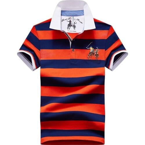 Men Polo Casual Embroidery Polo Shirt Men Big Size Stripe Polo Shirt Men Cotton Fashion Business Polo Men 2021 Summer New