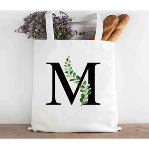 Shopping Bag Art Painting Graphic A B C D E Floral Canvas Shoulder Bag Cute Female Harajuku Ulzzang Tote Shopper Bag Custom