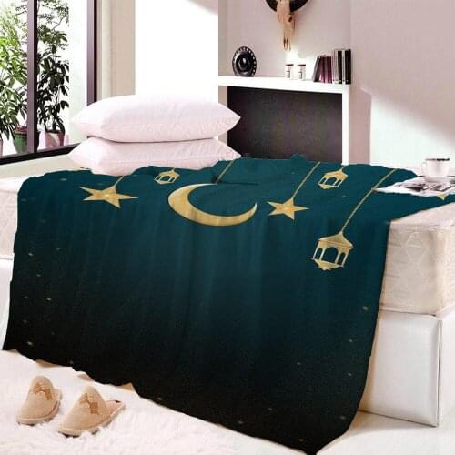 Custom Muslim Warm Fleece Throw Blankets for Bed Sofa Customized Plush Thin Quilt Print Blanket Dropshipping