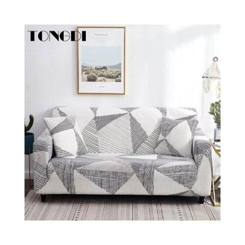 TONGDI Printing Elastic Sofa Cover Soft Elegant Modern Stretch Luxury Decor Slipcover Couch For Home Parlour Living Room Bedroom