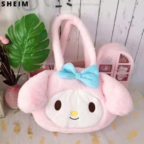 Y2k Kawaii Sanrio Plush Phone Wallet Bag Cartoon Doll My Melody Kuromi Cinnamoroll Shoulder Totes Bag Handbags For Women Girls