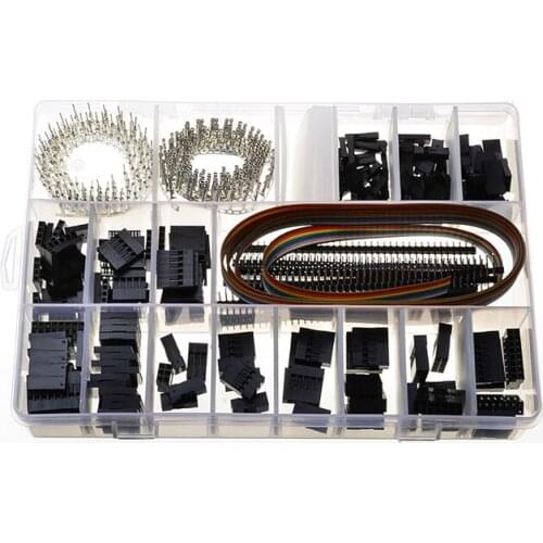 YT 2.54mm Male/Female 520pcs Jumper Pin Connector Headers Housing Wire Cable Crimp Dupont Black Terminals Connector Kit with Box