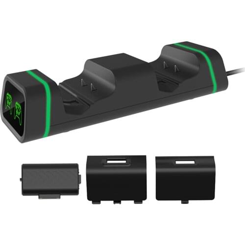 Dual Controller Charger for One X S Two Slot High Speed Docking Charging Station Kit 2 Rechargeable Battery Packs