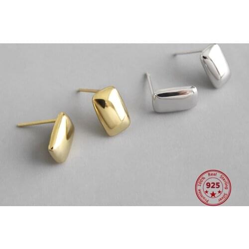 Korean Version Of The Hot Sale 100% 925 Sterling Silver Earrings For women Square Simple Style Fashion Trend Jewelry