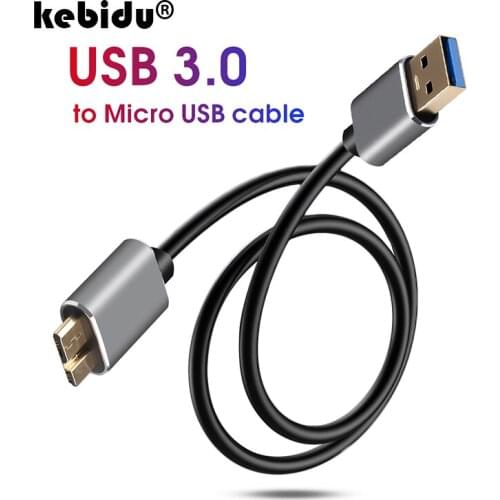 1M Micro USB 3.0 cable fast charging Type A to Micro B Data Cable for Samsung S5 Note 3 i9600 G900 Hard Disk Mobile Phone Cable