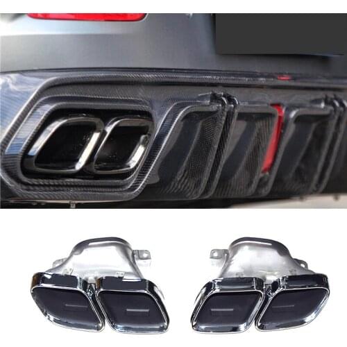 1 Pair Car Exhaust Tip For Benz GT50 GT53 GT63 Muffler Tips 304 Stainless Steel Tailpipe Exhaust System Nozzle