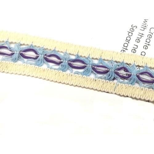 10 Yard 2.5cm Blue Braided Cotton Lace Trim DIY Ribbon DIY Apparel Dress Sewing Accessories Flower Packing Supplies