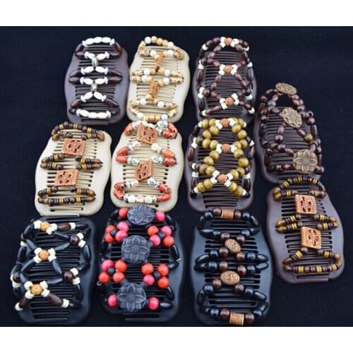 20 pcs/lot mix comb Free Shipping wooden Beaded Hair Clips bridal accessories elegant magic Hair Combs