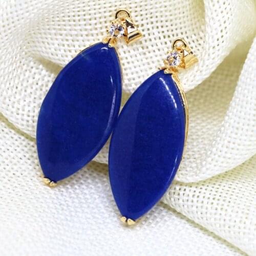 5 style vintage womens blue chalcedony jades oval drop charms pendant inlay hollow rhinestone elegant accessories jewelry B1861