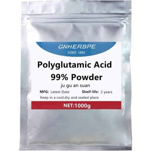 50-1000g HighQuality Gamma Polyglutamic Acid 99% PowderPGA,Ju GuAnSuan,Improve Skin Elasticity and Smoothness,Melanin Inhibition