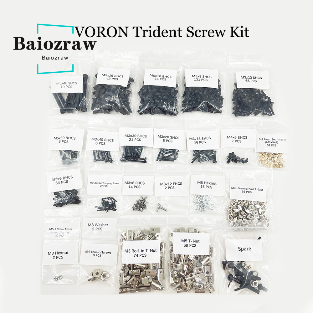 Voron Trident 3D Printer DIY Project Fasteners Screws Nuts Full Kit Voron Trident 3D Printer Screws Full Kit