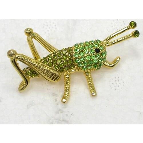 12pcs/lot Wholesale Fashion Brooch Rhinestone Grasshopper Pin brooches jewelry Gift C101462