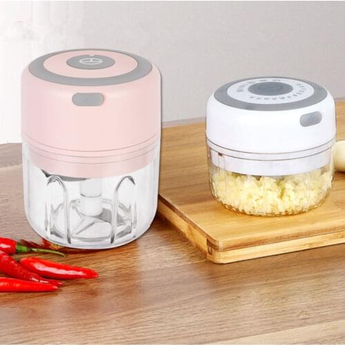 100mL Mini Electric Garlic Chopper USB Charging Ginger Masher Machine Sturdy Durable Chili Vegetable Crusher Kitchen Tool