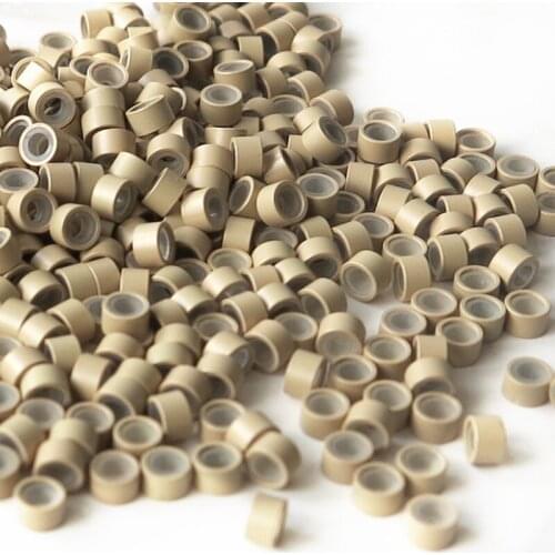 HARMONY 50,000 Pieces 4.0x2.0x2.0mm Salon Aluminum Micro Beads with Silicone for I tip and Micro Ring Loop Hair Extensions