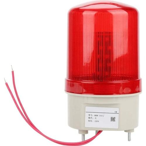 Hot Industrial Flashing Sound Alarm Light,BEM-1101J 220V Red LED Warning Lights Acousto-Optic Alarm System Rotating Light Emerge