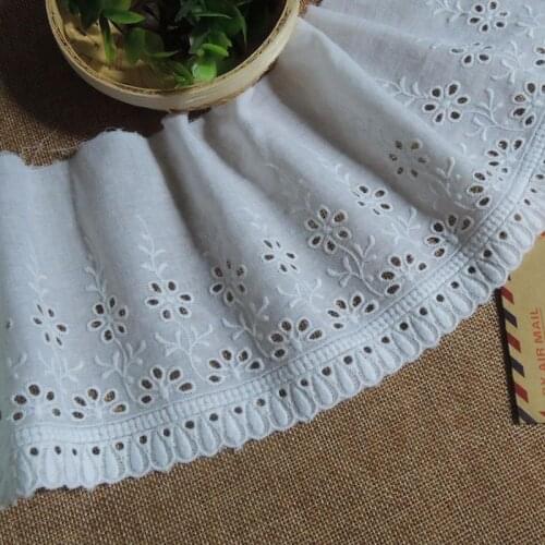 Cotton Lace Accessories Pure Cotton Lace Curtain Clothing Decoration DIY White Wide 12.7cm FOR GARMENT DRESS OK1288
