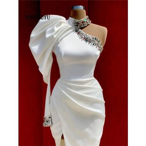 HONGFUYU Mermaid High Slit Prom Dress One Sleeveless Evening Gown Long Custom-made Party Dresses Robe de Soiree