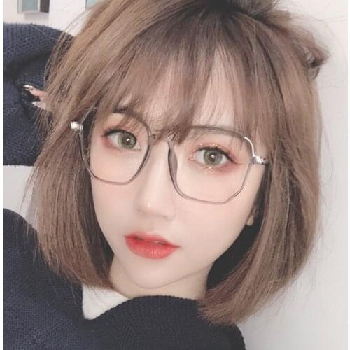 Polygon anti-blue glasses 2020 new net red trend glasses frame large frame retro flat mirror