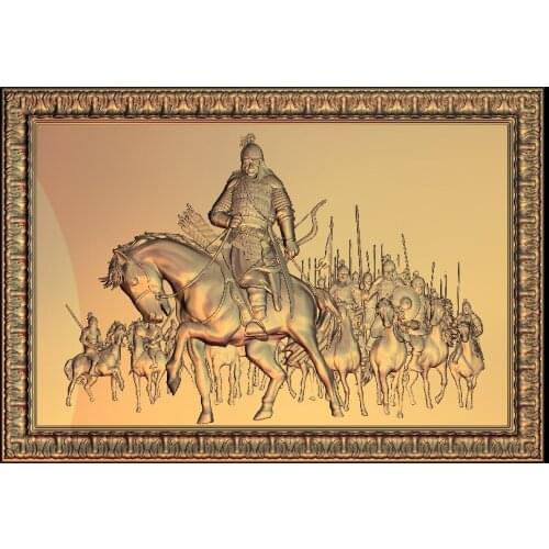 Soliders on horses 3D STL Model for CNC Router Engraver Carving Machine Relief Artcam aspire M32