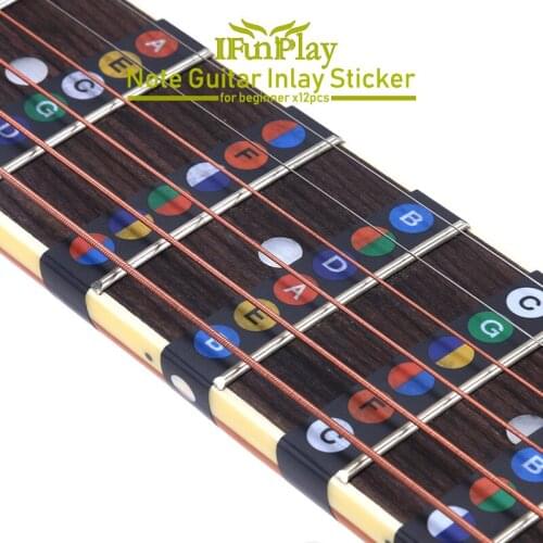 12pcs Guitar Fretboard Notes Map Labels Stickers Fingerboard Fret Decals for 6 String Acoustic Electric Guitarra Accessories