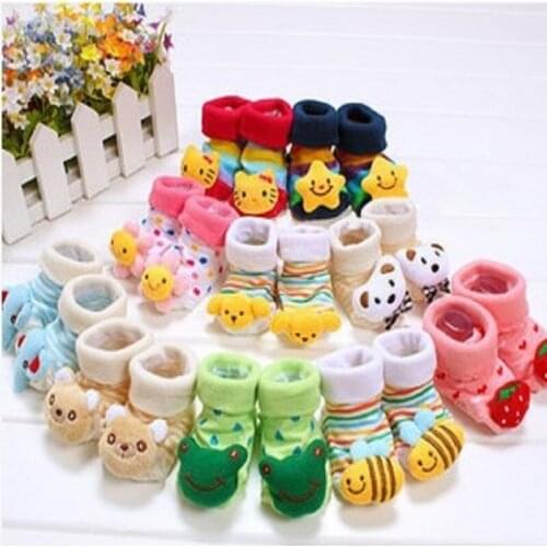 20 Designs Newborn Socks 0-12month Baby Anti-slip Animal Sock for girls Boots boys hose Top Quality