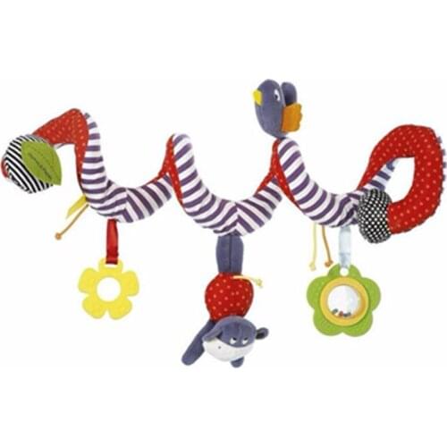 New Arrived 65cm Baby Bed Strollers Hanging Plush Bird Baby Toy Multipurpose With Sound Paper and Mirror Newborn Boy Toys