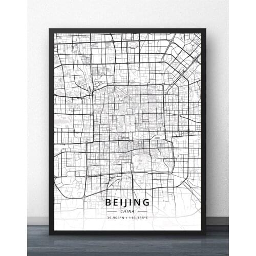 Beijing Guangzhou Guilin Hangzhou Harbin Qingdao Shanghai Shenzhen China Map Poster