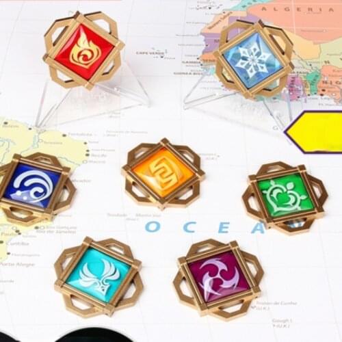 YOYOCOS Genshin Impact Cosplay Pendant Colorful The Eye of God Key Chain Mond Series 2021 New Necorations Gem Anime Accessories