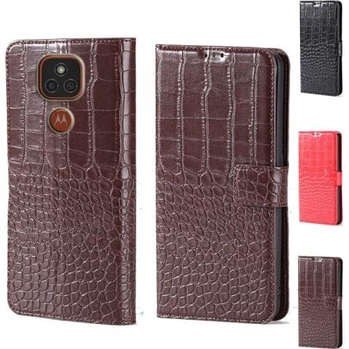 Luxury Crocodile design Flip Leather Wallet Phone Case For Motorola Moto E7 Plus Stand Function Phone cover card slot