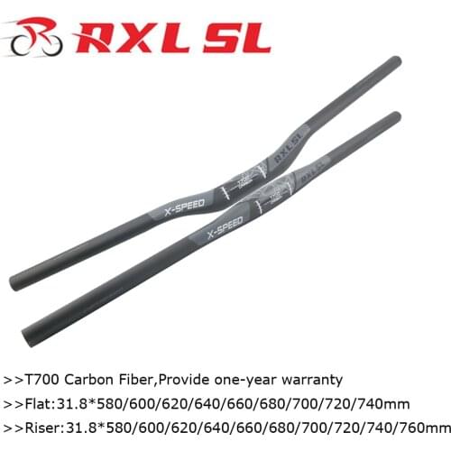 RXL SL 31.8 Handlebar Carbon Mtb Flat/Riser Bar 3K Matte Gray Mountain Bike One-shaped Handlebar 640/660/680/700/720/740/760mm