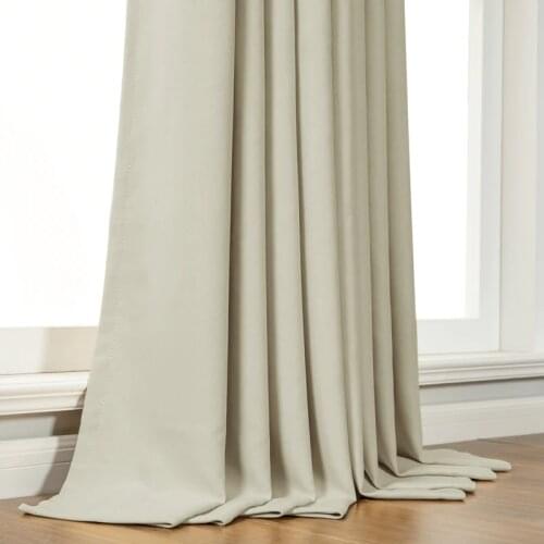 Modern Blackout Curtains for Living room Bedroom Curtains for Window Drapes Cream Finished Blackout Curtains 1 Panel Blinds