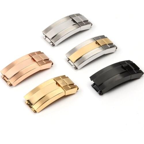 18mm Stainless Steel Folding Buckle Fit For Rolex Submariner Oyster flex Daytona GMT Watch Strap Deployment Clasp Accessories