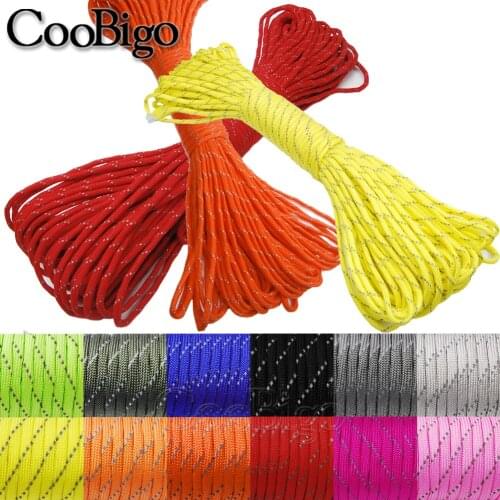 1pcs Reflective Paracord Rope Dia.4mm for Survival Parachute Cord Lanyard Camping Climbing Camping Rope Hiking Clothesline