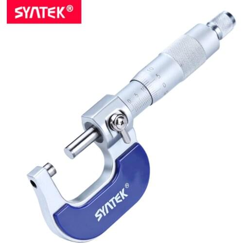 Syntek Micrometer 0-25.4mm 1inch Range 0.01 mm Diameter Industrial Wall Thickness Measuring High Precision Metal Measure Gauge