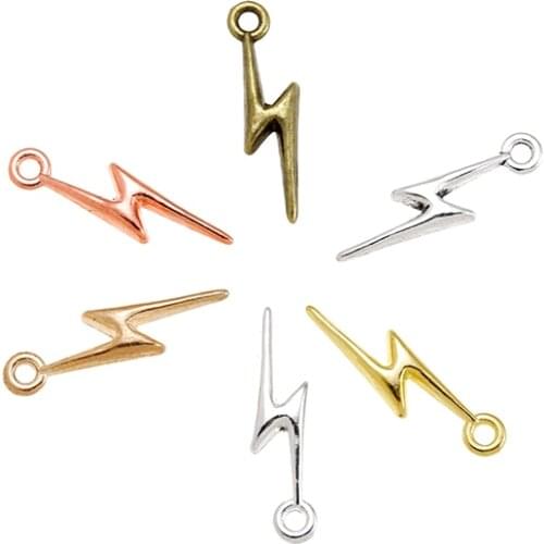 YuenZ 40pcs New Product Antique silver color lightning Charms Pendant Jewelry Metal Alloy Jewelry Marking 20*5mm L108