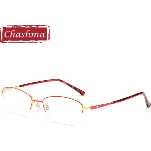 Chashma Women Glasses Frame Titanium Prescription Glasses Spectacles Pink Light Weight Eyewear