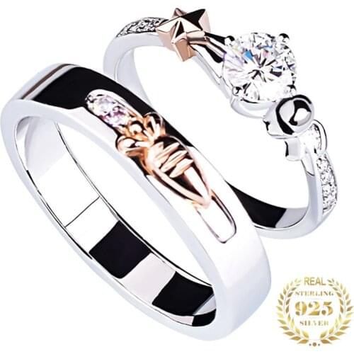 Rabbit Radish Couple Rings for Women Luxury Creative Engagement Wedding Jewelry Trendy Cute Cocktail Ring 925 Sterling Silver