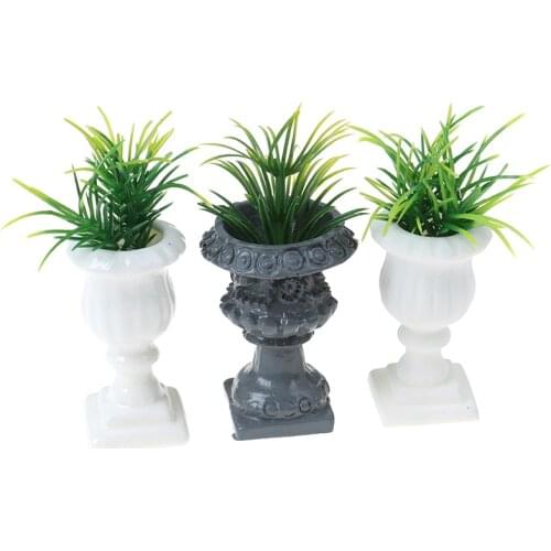1pc Mini Dollhouse Furniture 1:12 Accessories Mini Green Plant Bonsai Simulation Flower Plant Pots DIY Doll House