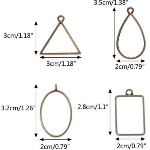 K3ND 10Pcs Geometric Hollow Square Pressed Flower Frame Pendant Resin Jewelry Making