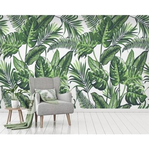 Beibehang Custom 3d wallpaper fashion leaves tropical rainforest Banana leaf wall wallpaper for kids room wall papers home decor