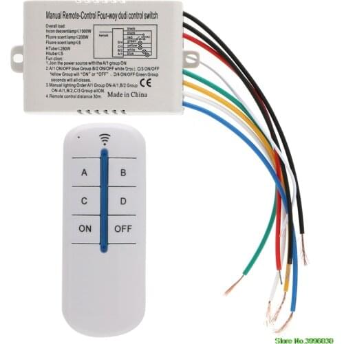 4 Channel Wireless ON/OFF Lamp Remote Control Switch Receiver Transmitter New