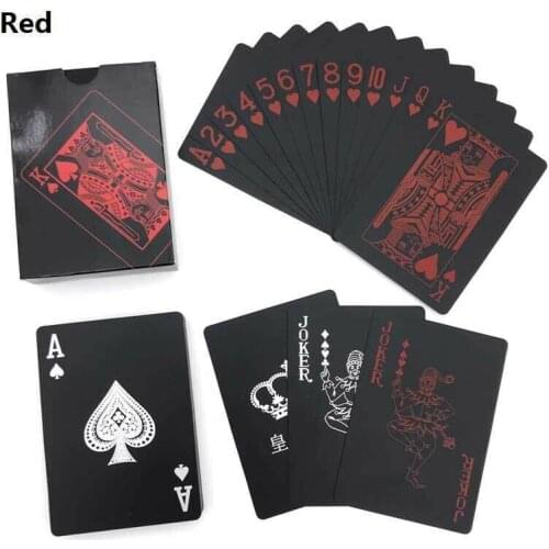 54 Pcs Playing Cards Plastic Poker Game Deck Foil Pokers Pack Magicial Cards Waterproof Card Entertainment Gambling Board Game