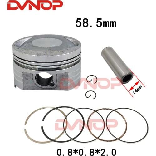 58.5 mm Piston 14 mm Pin Ring 0.8*0.8*2.0mm Set Kit Assembly For Honda JH125-19E CG133 CB133 125cc 133cc Egine Spare Parts