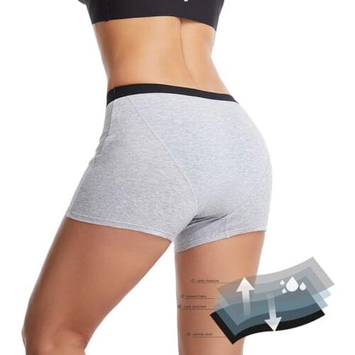 Seamless Boxer Brief Panties Soft Menstrual Women Boyshort Panties Asorbent Period Panties for Sexy Women Menstrual Underwear