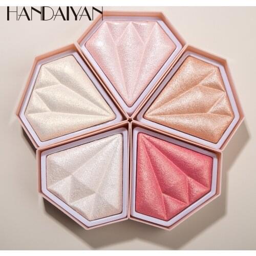 HANDAIYAN Diamond Highlighter Powder Trims The Contours Brightens The Skin Tone Easy To Make-up and Beginners' Face Makeup