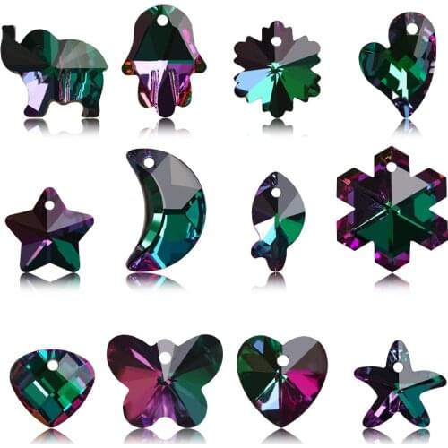 20Pcs Multi Shape Austrian Crystal Star Beads Glass Loose Beads Charms Pendant for DIY Making Fashion Jewelry Necklaces Earrings
