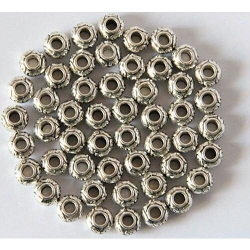 10pcs/Lot 10MM Silver Tone Metal Bead Barrel Shape Loose Spacer Beads For Jewelry Making Bracelet Accessories Handmade Craft 764