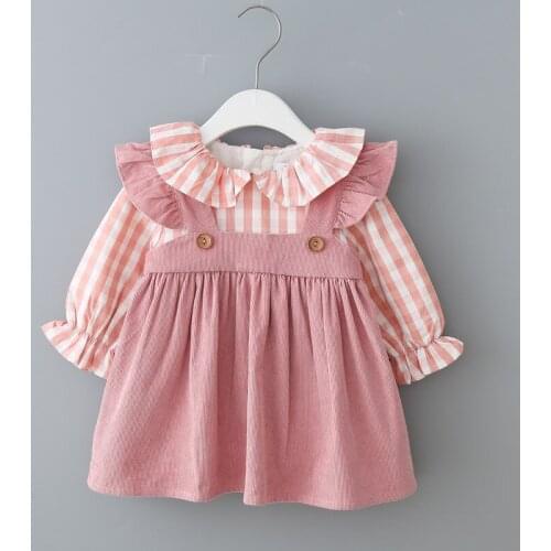 Spring Autumn Baby Girl Dress Bowknot With Polka Plaid Print Baby Princess Dress Baby Girl Dress Baby Girl Clothes